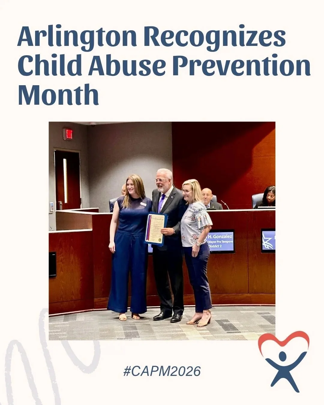 Thank you cityofArlington for providing a proclamation recognizing Child Abuse Prevention Month. 💙