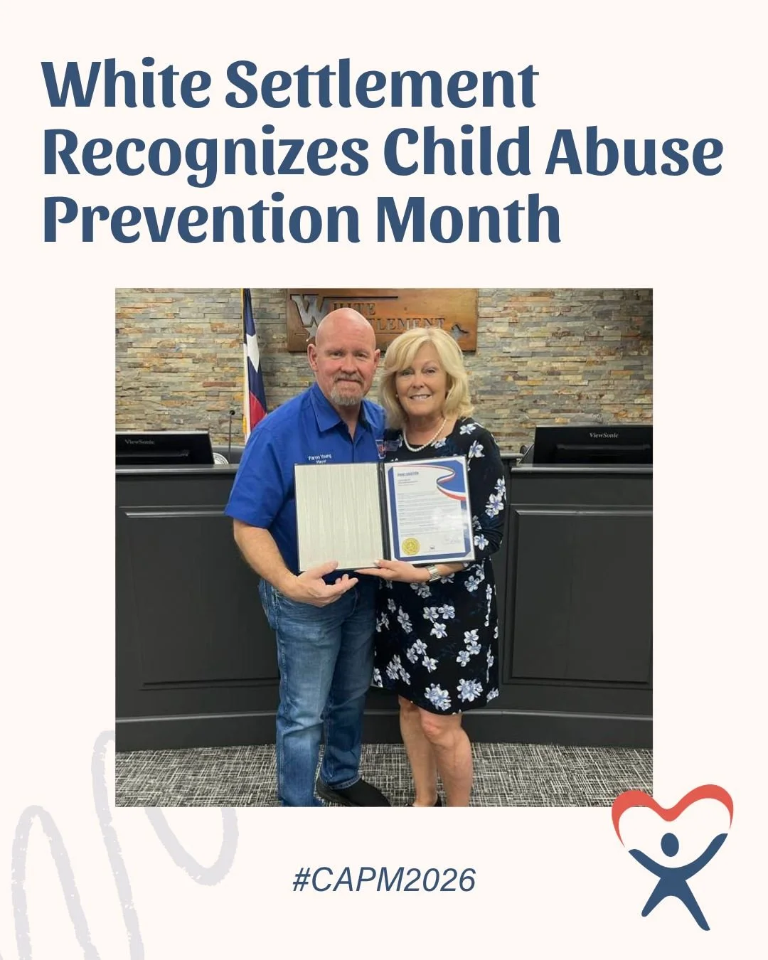 We&rsquo;re grateful to the City of White Settlement for issuing a proclamation in support of CASA of Tarrant County and Child Abuse Prevention Month. 💙

Thank you for your continued advocacy and for standing with us to support children in our commu