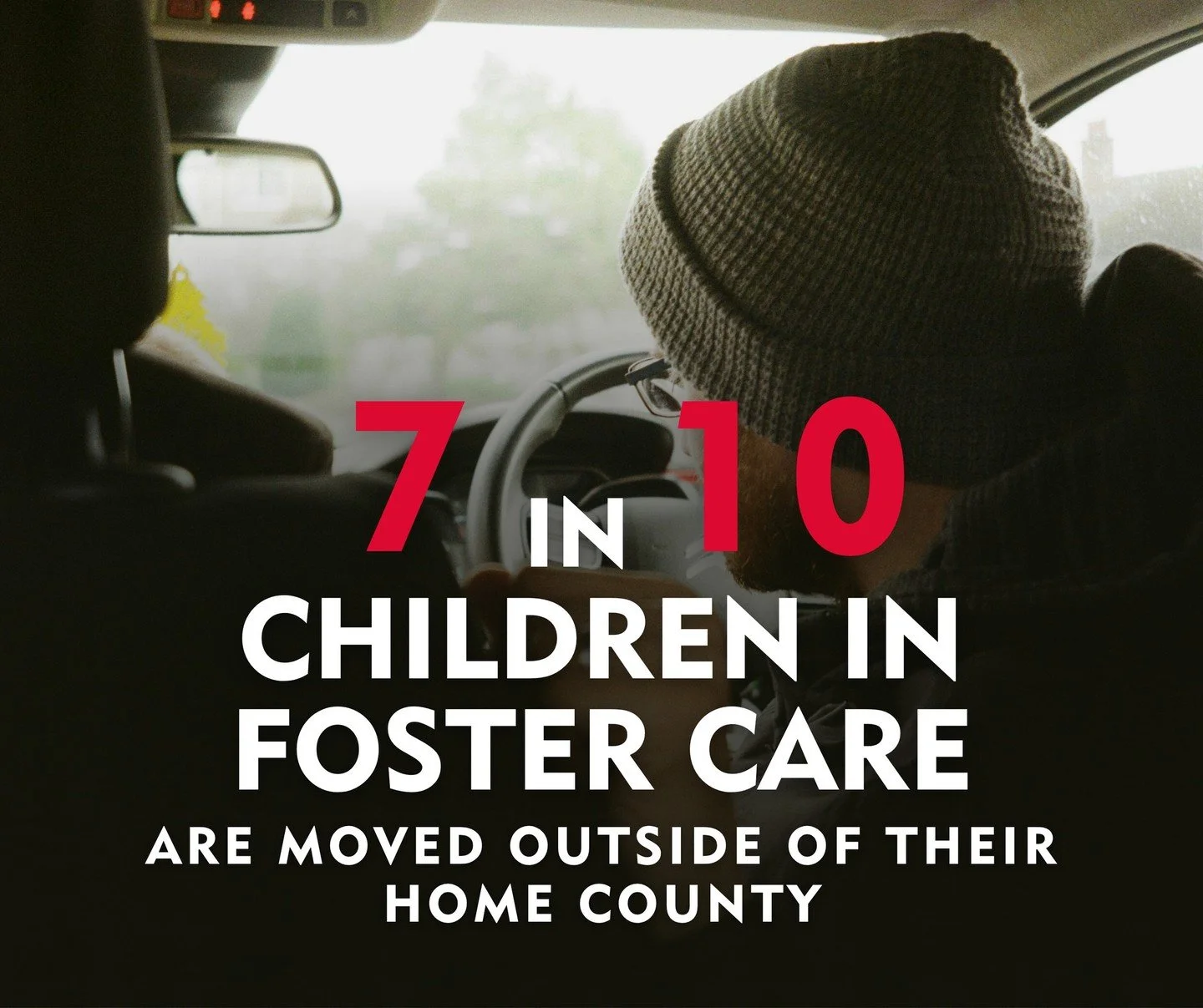 According to DFPS data, 70% of children are placed outside of their home counties. 🤯 

They&rsquo;re moved away from their support networks &mdash; their homes, relatives, friends, and everything they know. But we don&rsquo;t leave them on their own
