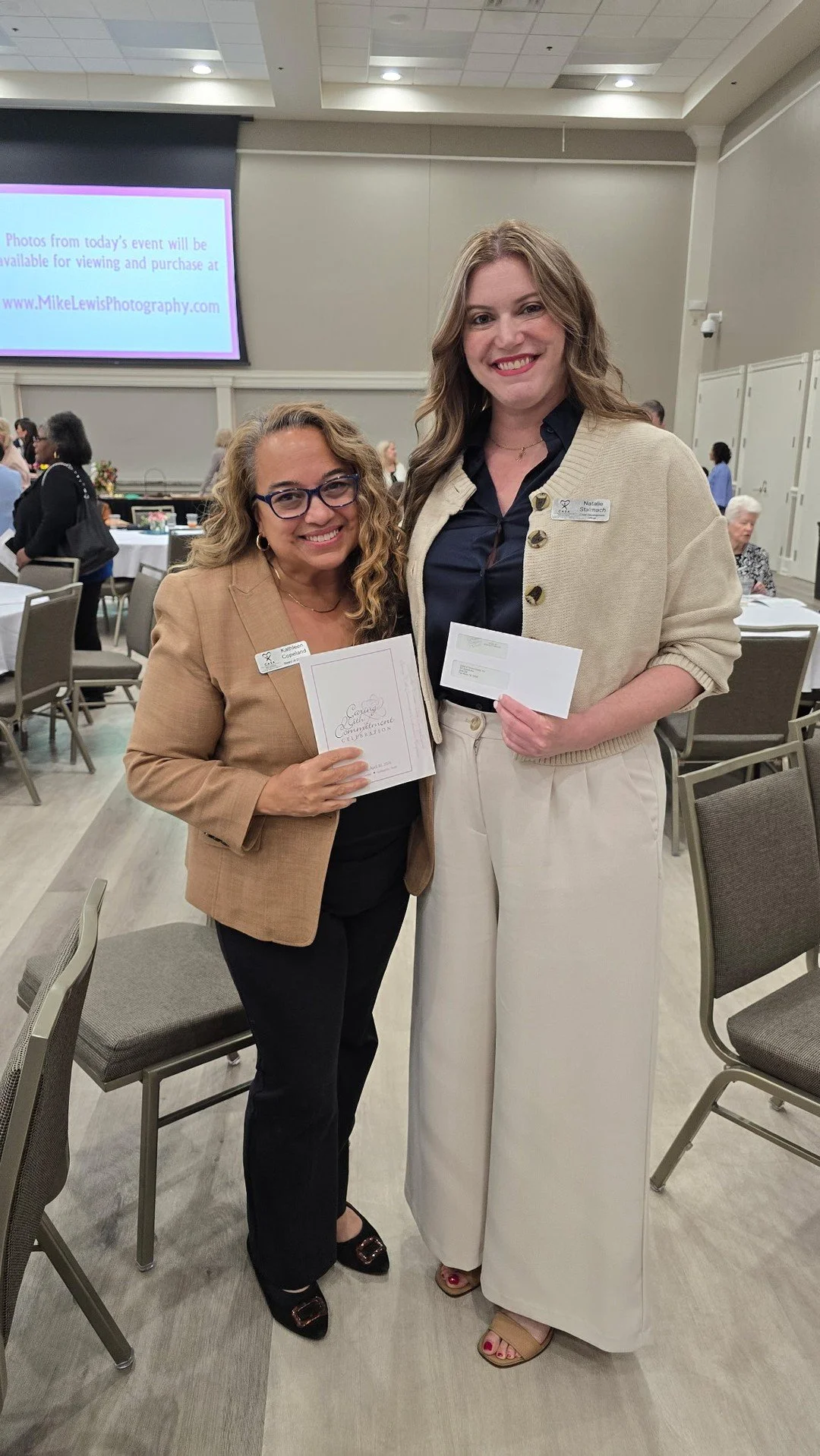 Board Member Kathleen Copeland joined Chief Development Officer Natalie Stalmach for the  Colleyville Woman&rsquo;s Club Caring with Commitment Ceremony. Thank you to the @ColleyvilleWomansClub for your continued support of CASA of Tarrant County!