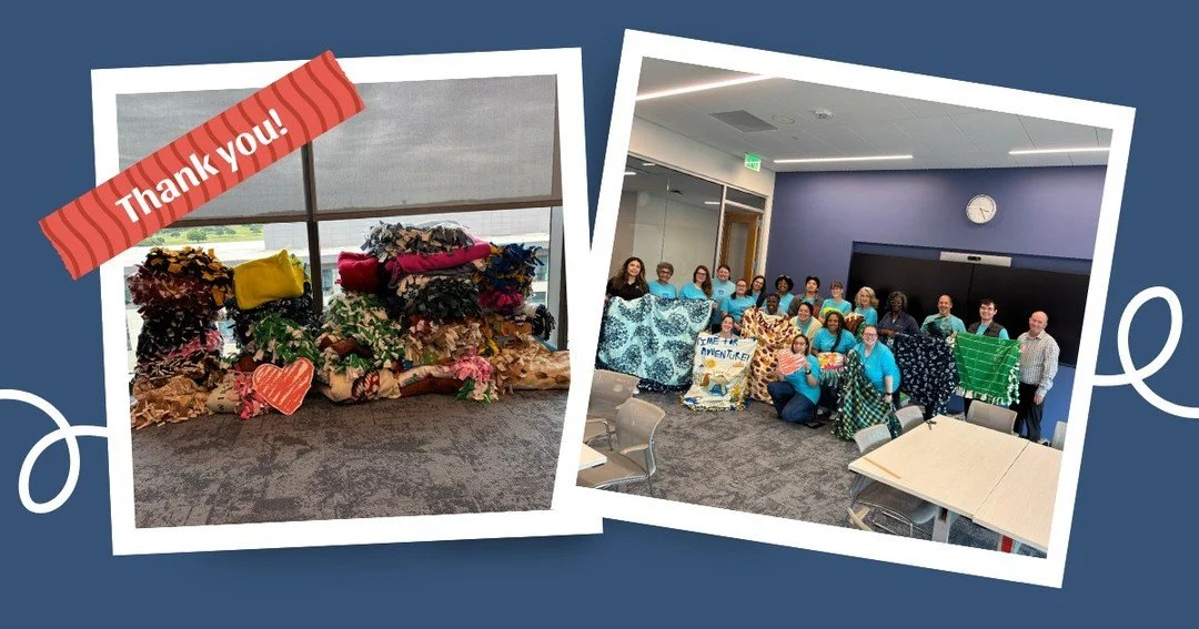 Our supportive partners at @CharlesSchwab recently spent time giving back in a meaningful way by creating no-sew blankets for the children served by CASA of Tarrant County. 💙

CASA volunteers often bring these blankets to the children on their cases