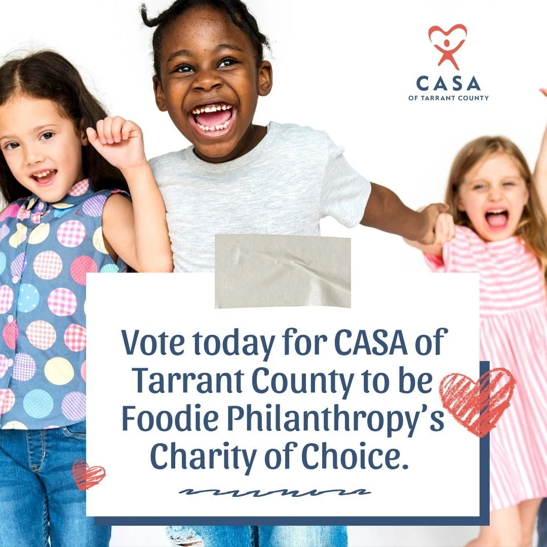 Help CASA become @FoodiePhilanthropy Charity of Choice!

Your vote could help CASA win the opportunity to receive more than $100,000 to recruit, train, and support CASA volunteers for children in foster care.

🗳️ Vote once each day through August 16