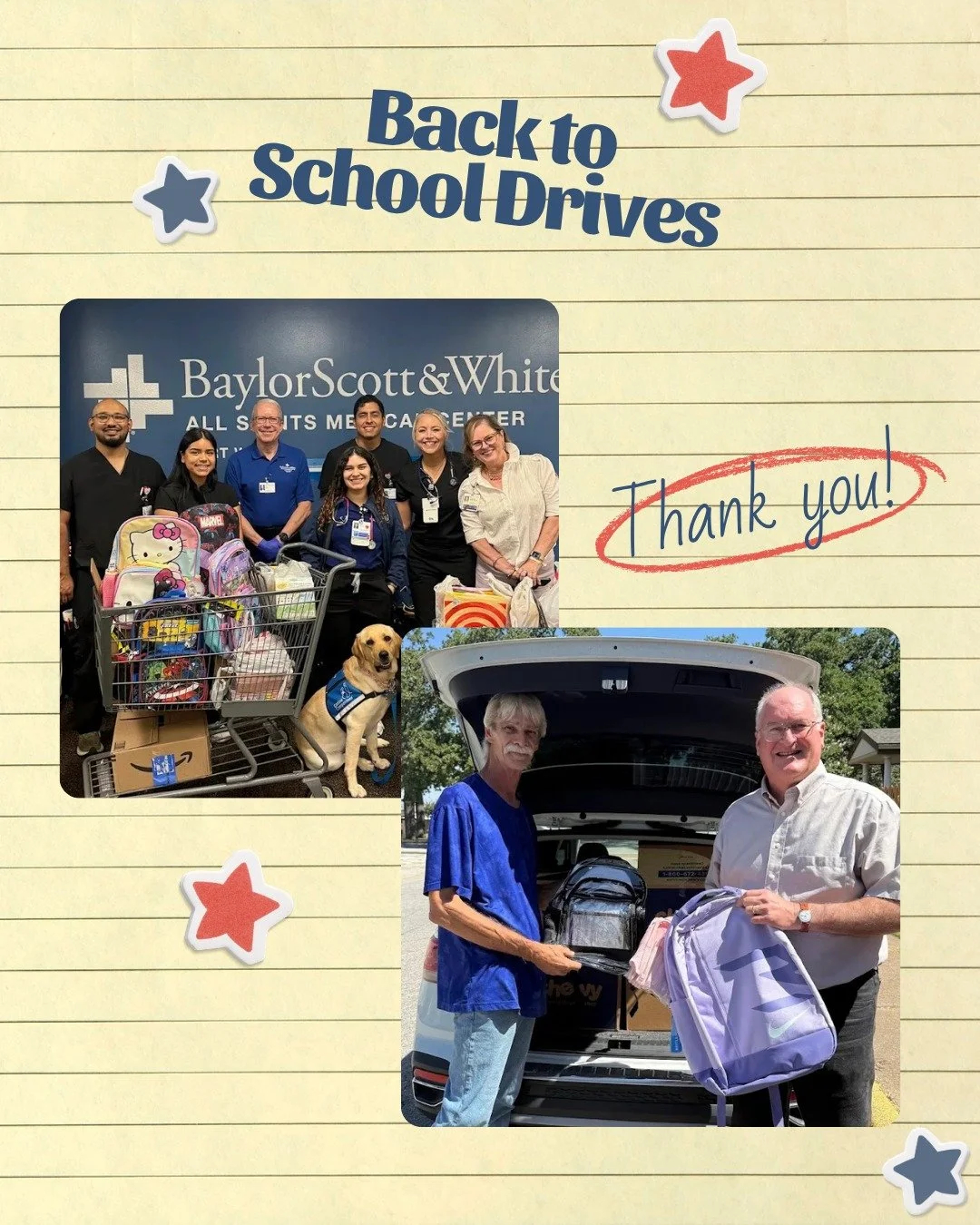 🎒✨ Because of YOU, children in foster care are heading back to school ready to learn, grow, and succeed!

A heartfelt thank you to American Airlines @americanair, primrose_fort_worth_west, @bswhealth Carter Rehab Fitness Center, and all of the gener
