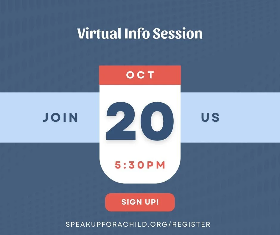 Children in foster care deserve someone who will stand by their side, advocate for their needs, and help ensure their voices are heard. That someone could be YOU!

Join CASA of Tarrant County for a FREE Virtual Information Session to learn what it me