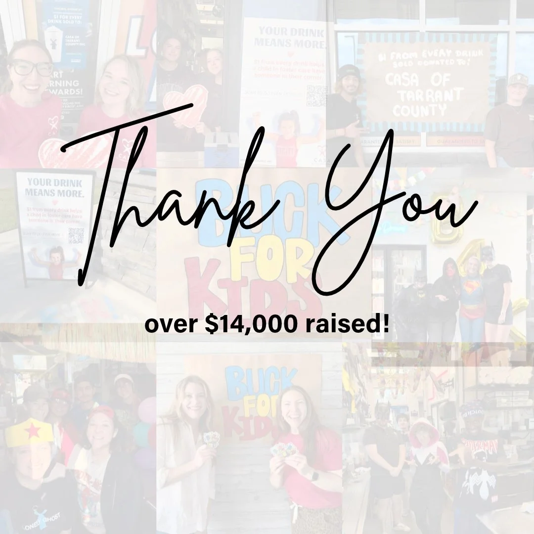 ☕️💙 Over $14,000 raised for CASA!

Thank you to @DutchBrosCoffee and everyone who participated in our September and October Giveback! Your generosity helps CASA advocate for children in foster care and brings us one step closer to our vision of a CA
