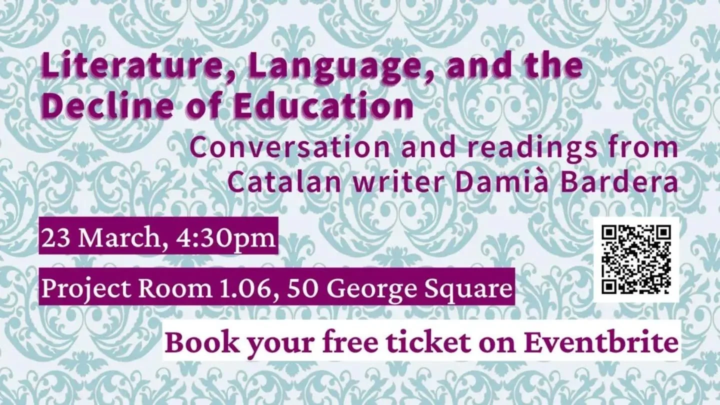 🔔Event alert! 

📚See you at @life_at_llc this afternoon for a conversation with Catalan writer Dami&agrave; Bardera. 

More info: https://damia-bardera-talk.eventbrite.co.uk 

🙌🏽 Fins despr&eacute;s
