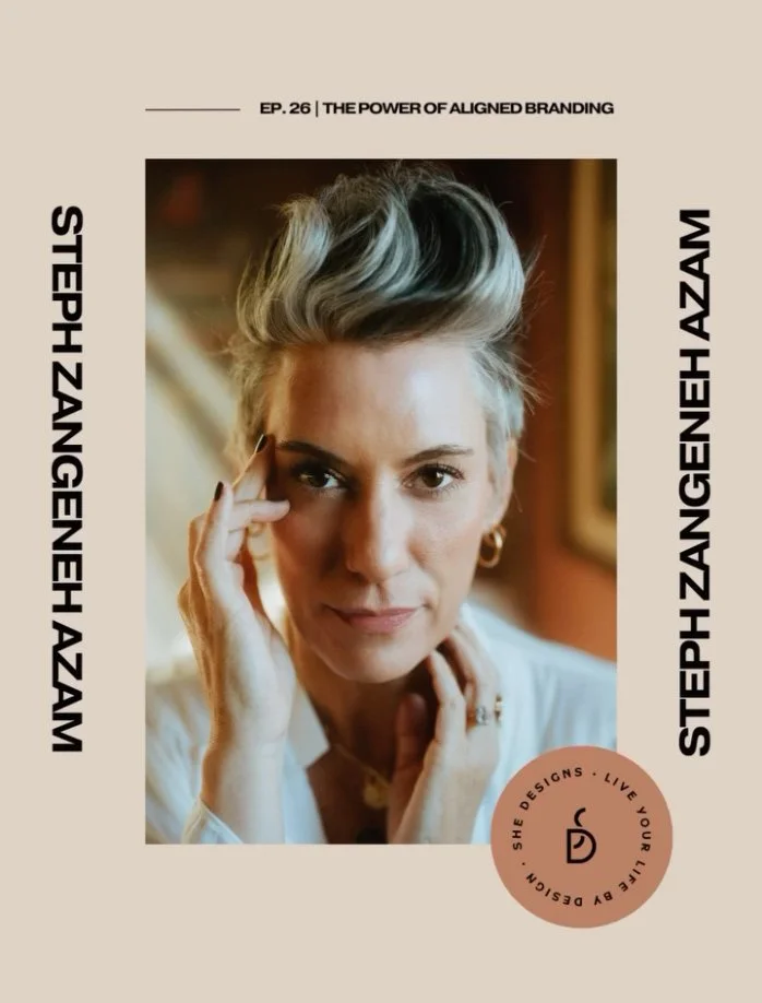 A woman with short, styled gray hair, wearing earrings, posing with her hand near her face, in a well-lit indoor setting, with a book cover design around her featuring text and a circular logo.