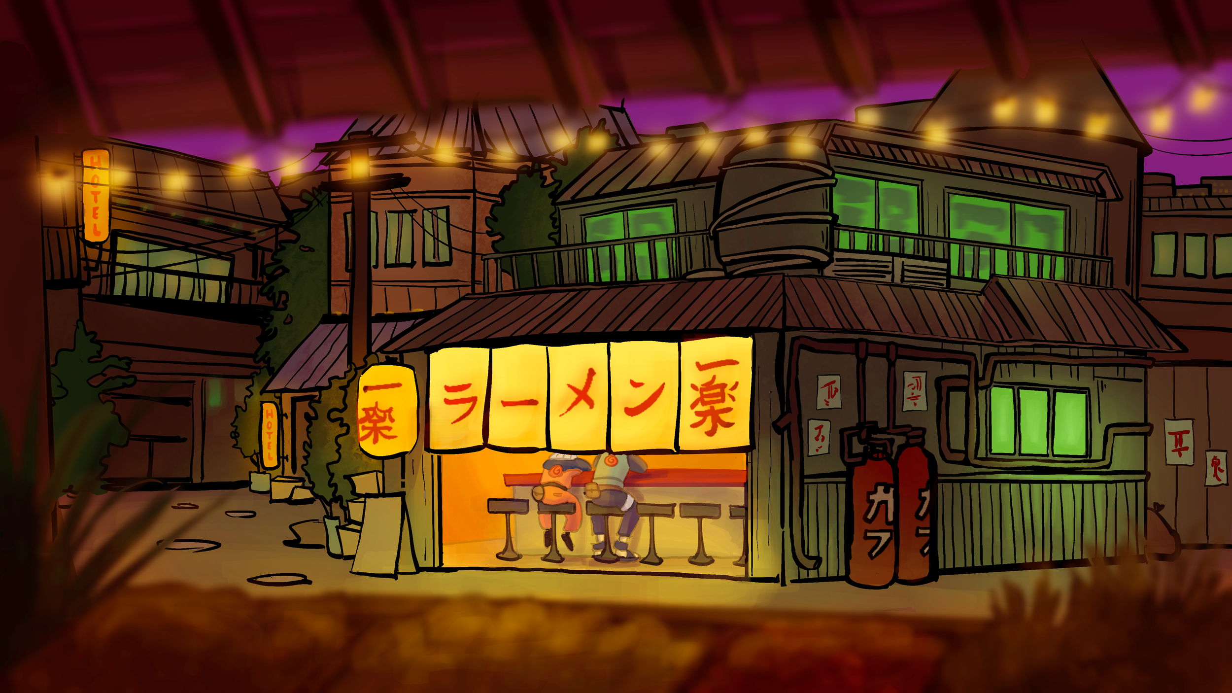 DIGITAL ILLUSTRATION
Environment study of Ichiraku Ramen Shop from the anime Naruto.
