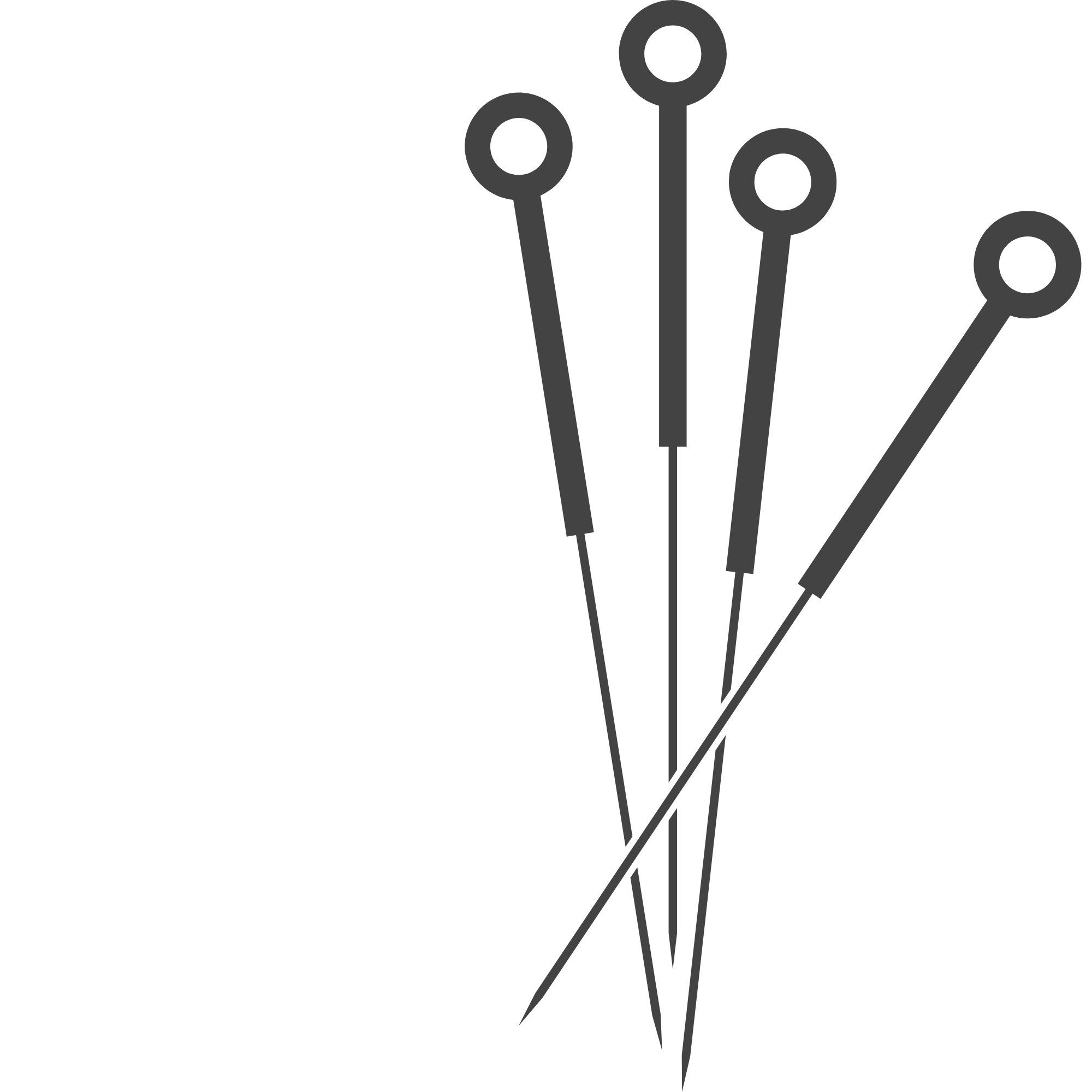 4 illustrated acupuncture needles for Equilibrium Acupuncture