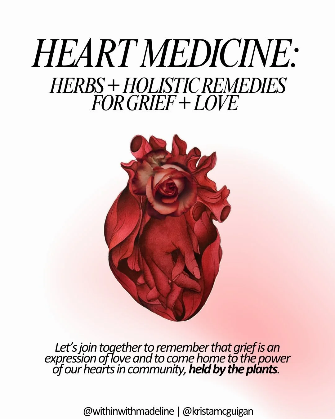 Are you feeling like you could use some potent &hearts;️ medicine at this time? 

Join my dear friend @kristamcguigan and I for a heart-centered evening exploring the realms of love and grief. 

Learn about plant allies, nourishment practices, and ho