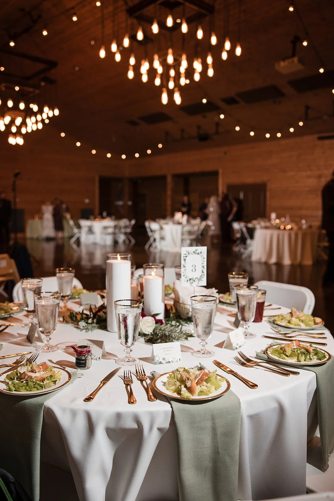 Wedding reception table scape 