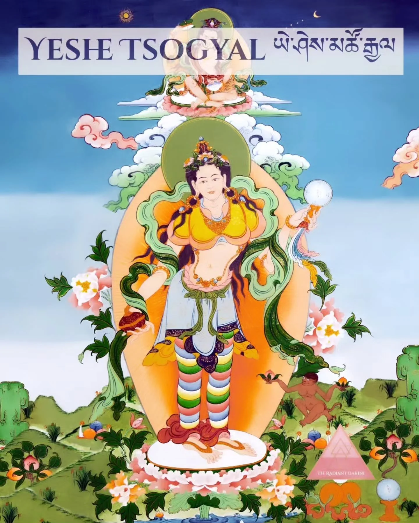 🔻 Meet Yeshe Tsogyal &mdash; the "Mother of Tibetan Buddhism" ✨
She's the wisdom ocean queen, drawing us toward the Dharma through nondual wisdom &amp; devotion. 

In her own words: 
🍃
"If you know me, you know that I reside in the h