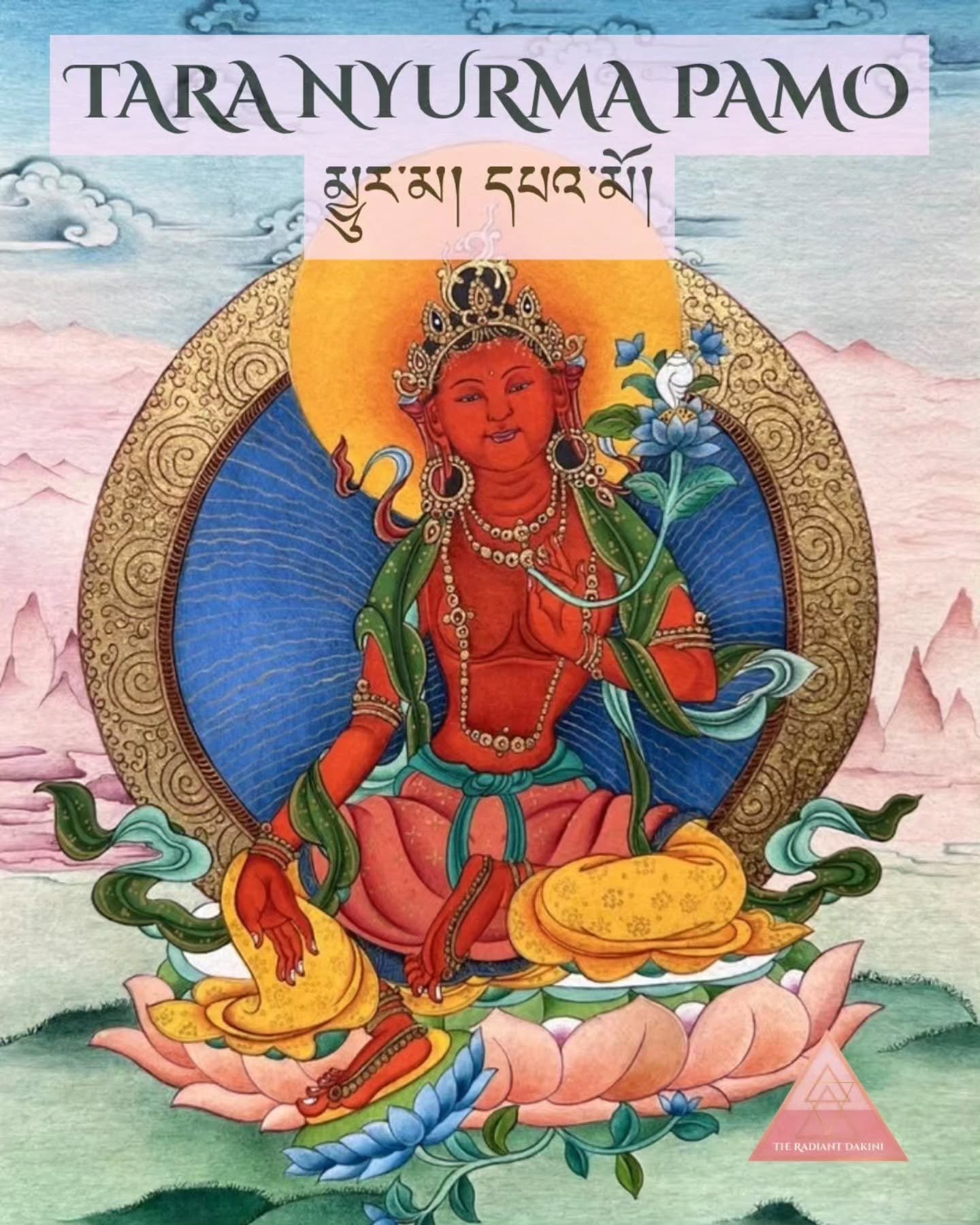 🌹 Meet Tara Nyurma Pamo &mdash; the "Swift Heroine" ❤️&zwj;🔥

She's the first of the twenty-one traditional manifestations of Tara, drawing us toward the Dharma through lightning-fast, courageous compassion. 
She meets suffering &amp; fea
