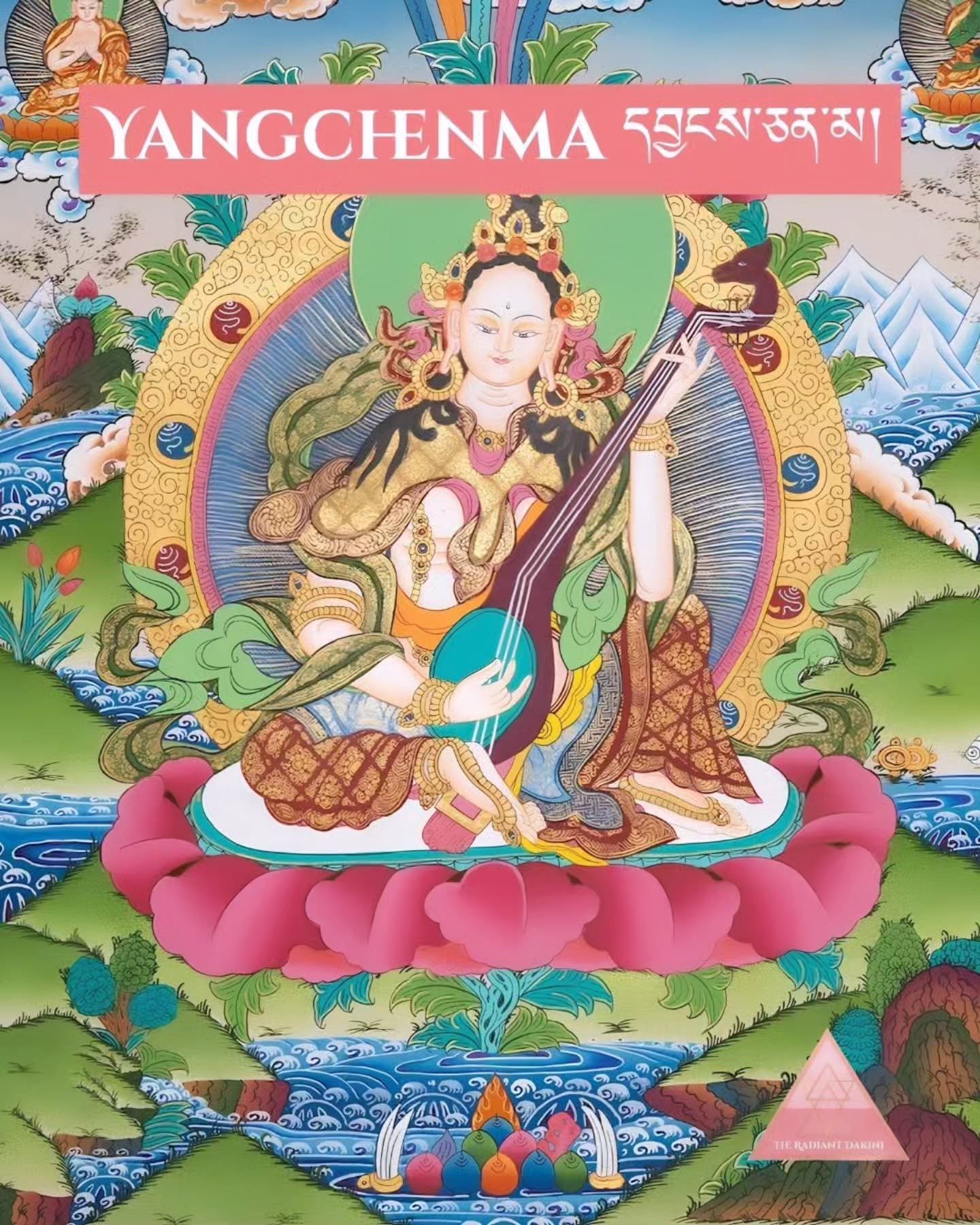 Meet Yangchenma &mdash; the "Melodious Goddess" 🎶✨

She's the Tibetan Buddhist embodiment of Saraswati, drawing us toward the Dharma through wisdom, eloquence, &amp; music. Revered by students, writers, &amp; artists, she's called upon for
