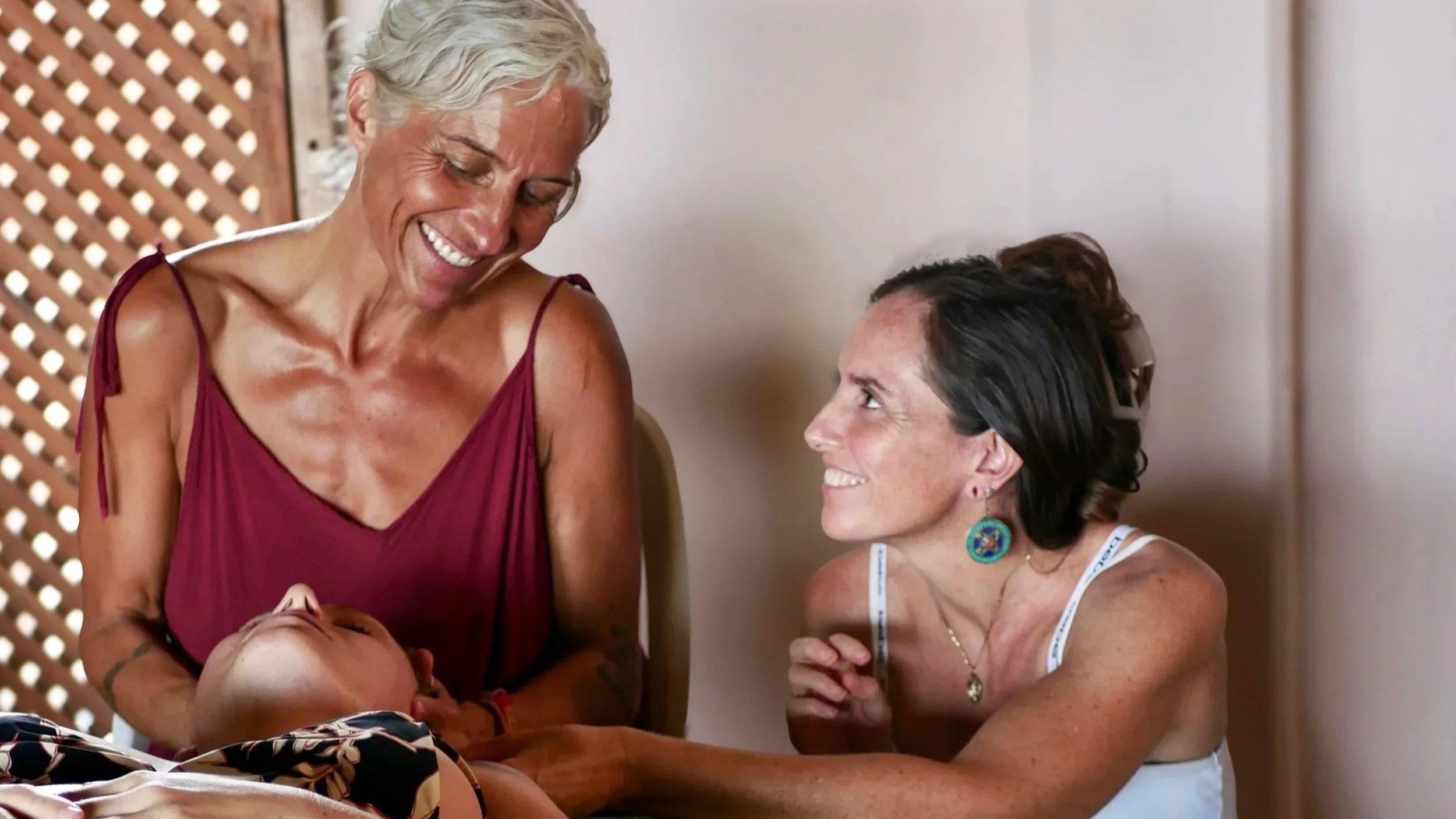 Cranial Bliss Therapy practice session, hands-on technique