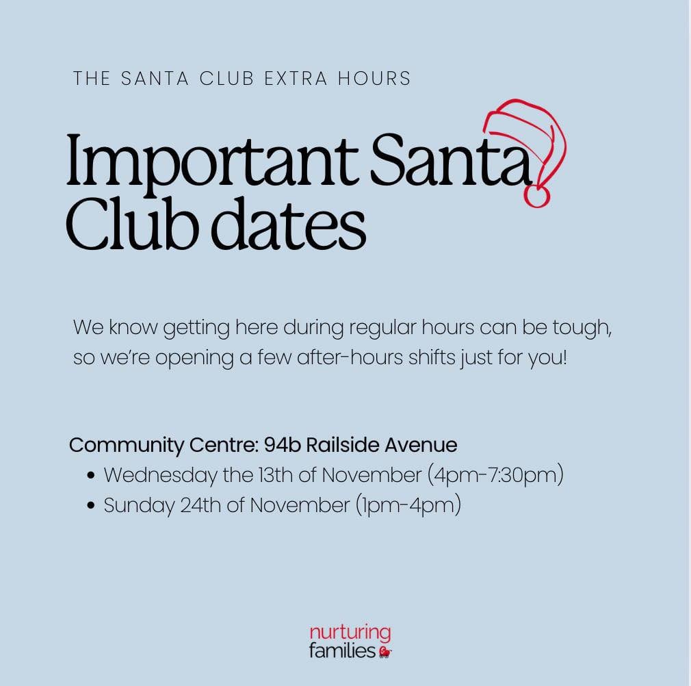 We know that getting to us in our regular hours may be a little challenging for some so we are offering a few sessions of extended hours! 

We are located at 94b Railside Avenue and we look forward to seeing you soon! 

Thank you Santa&rsquo;s! 🎅🏼