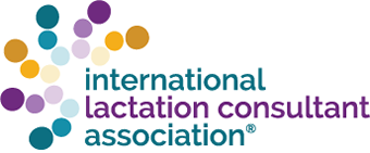 Logo of the International Lactation Consultant Association with colored circles and text.