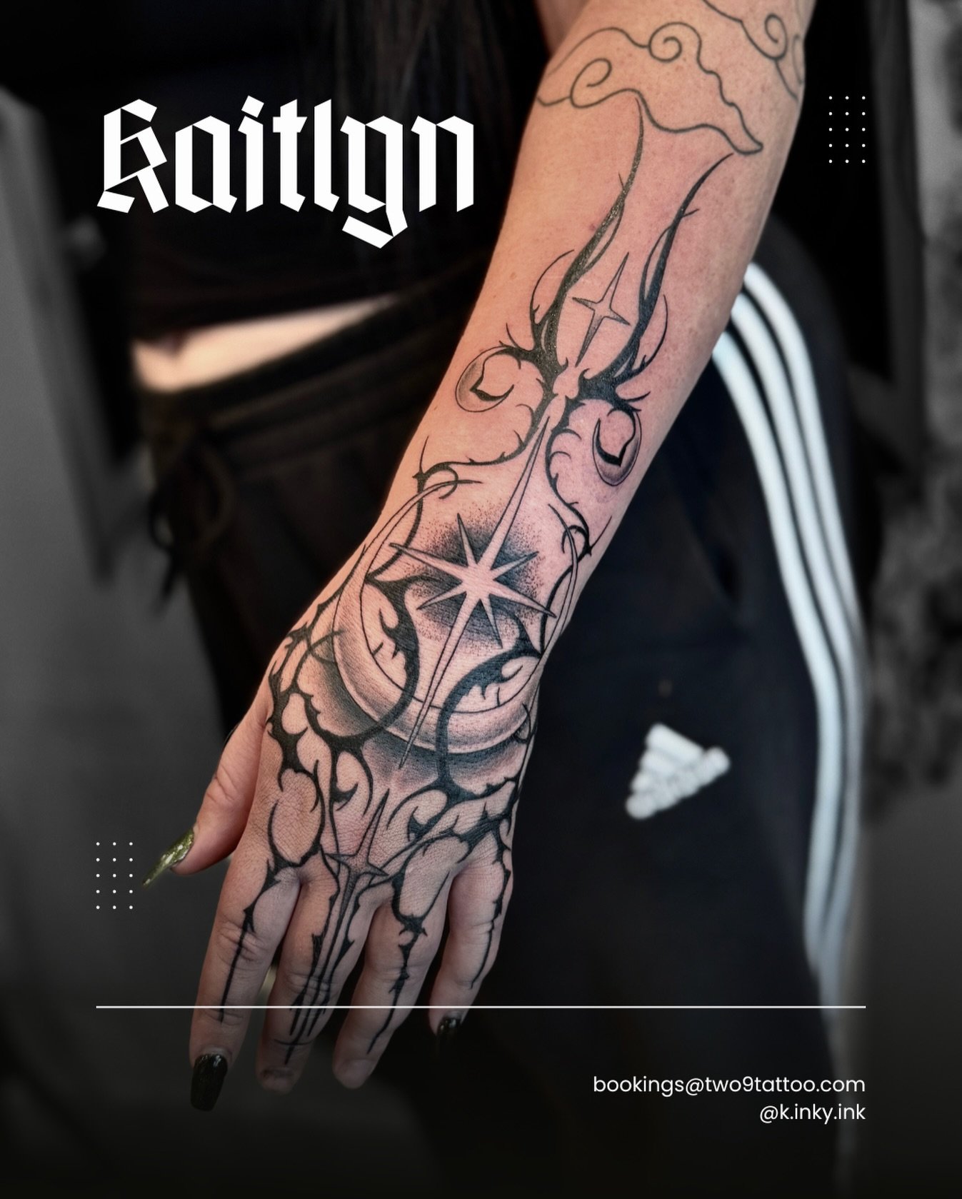 Kaitlyn doing tough tats on tough girls! 🖤