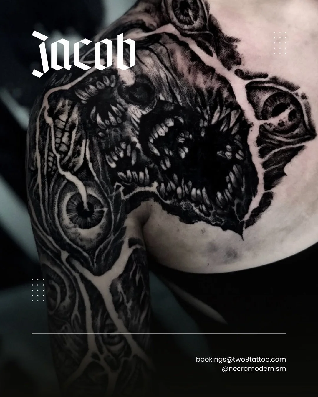 Some shoulder additions for a client who travels to see @necromodernism! Can&rsquo;t wait to see you all in 2026!