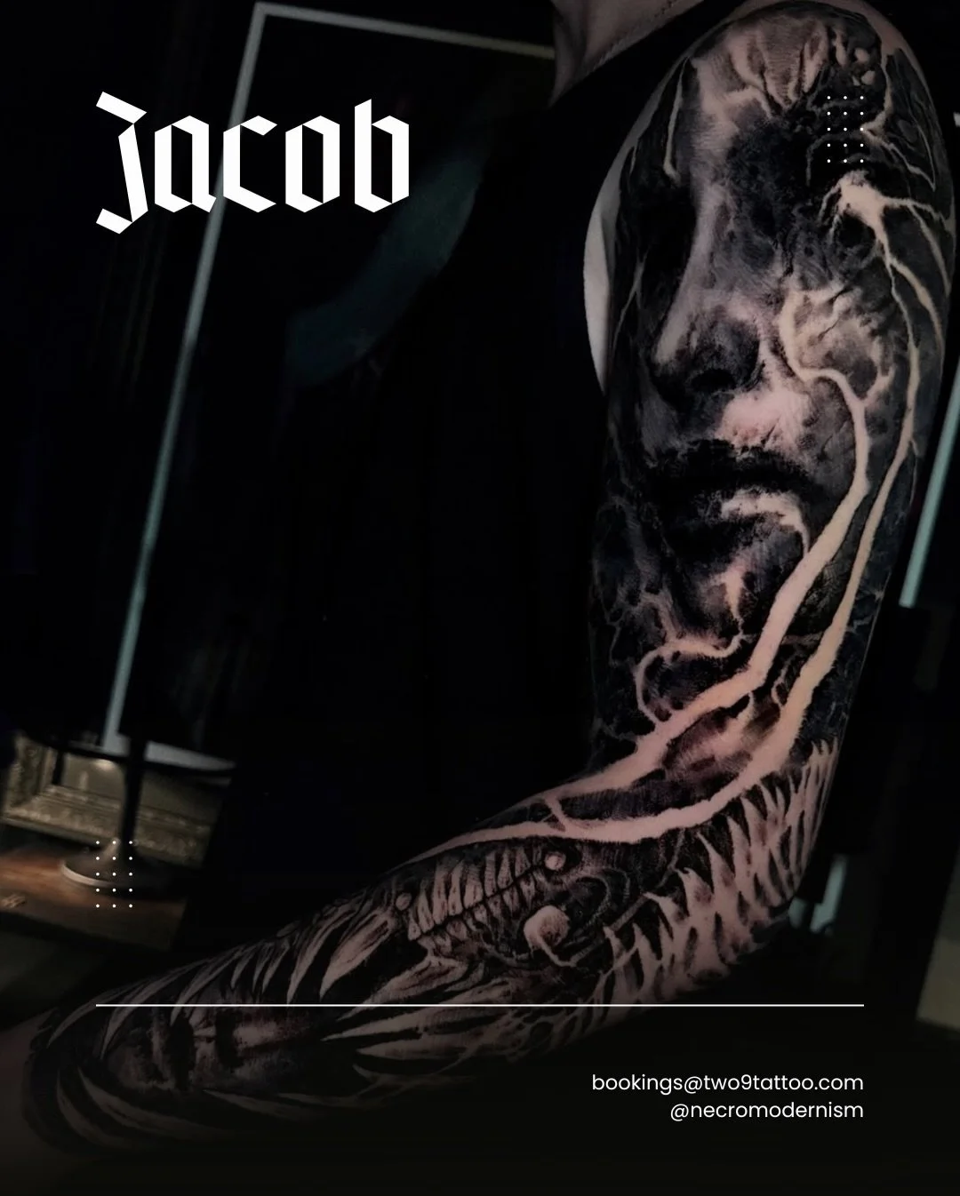 FOUR consecutive days for Owen who came all the way from Adelaide. These sleeve is mostly freehand work here! Done by @necromodernism