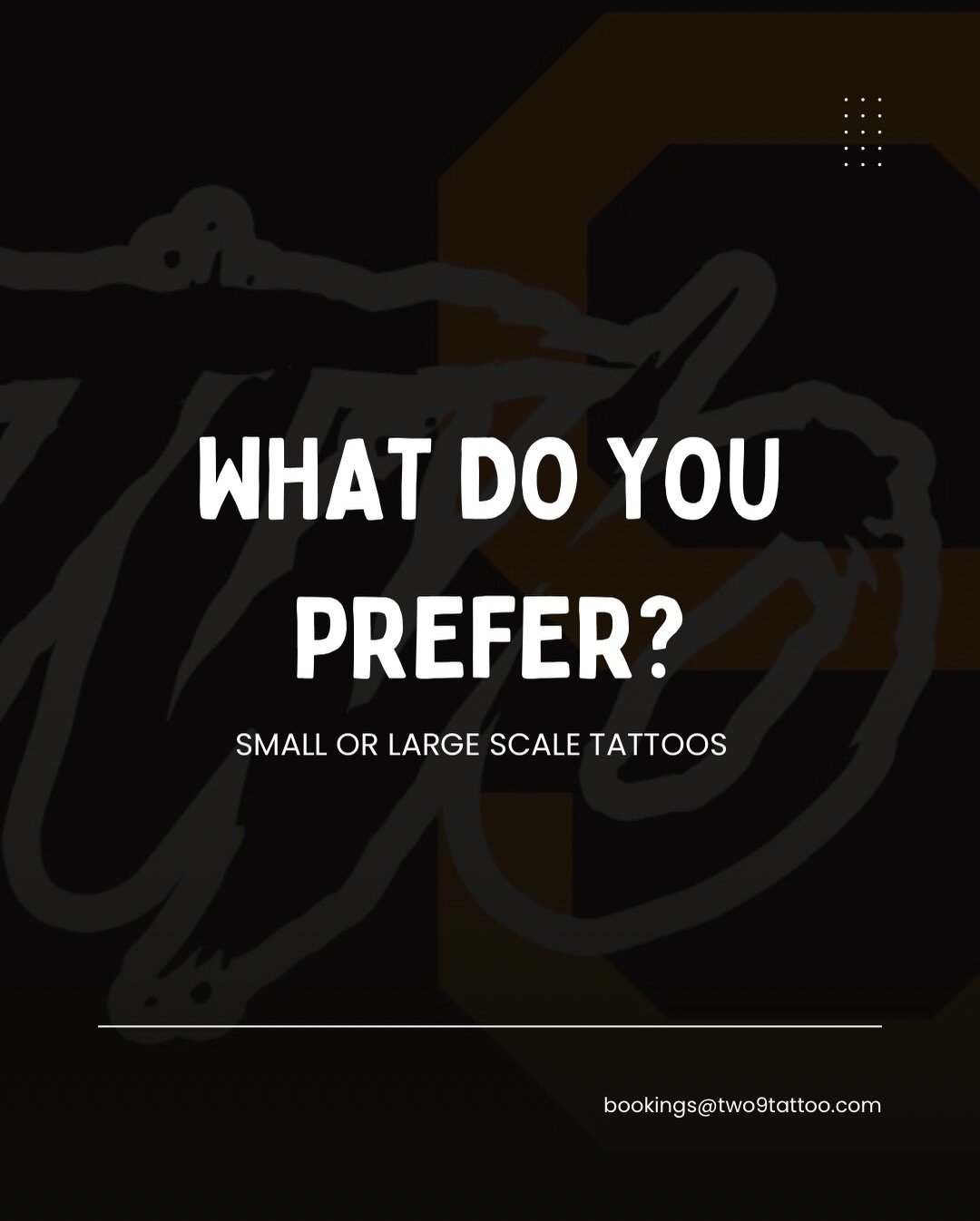 Scale changes everything! Placement, flow, detail and how the piece lives on the body. Do you prefer minimal or a larger piece that makes an impact? 🖤👇