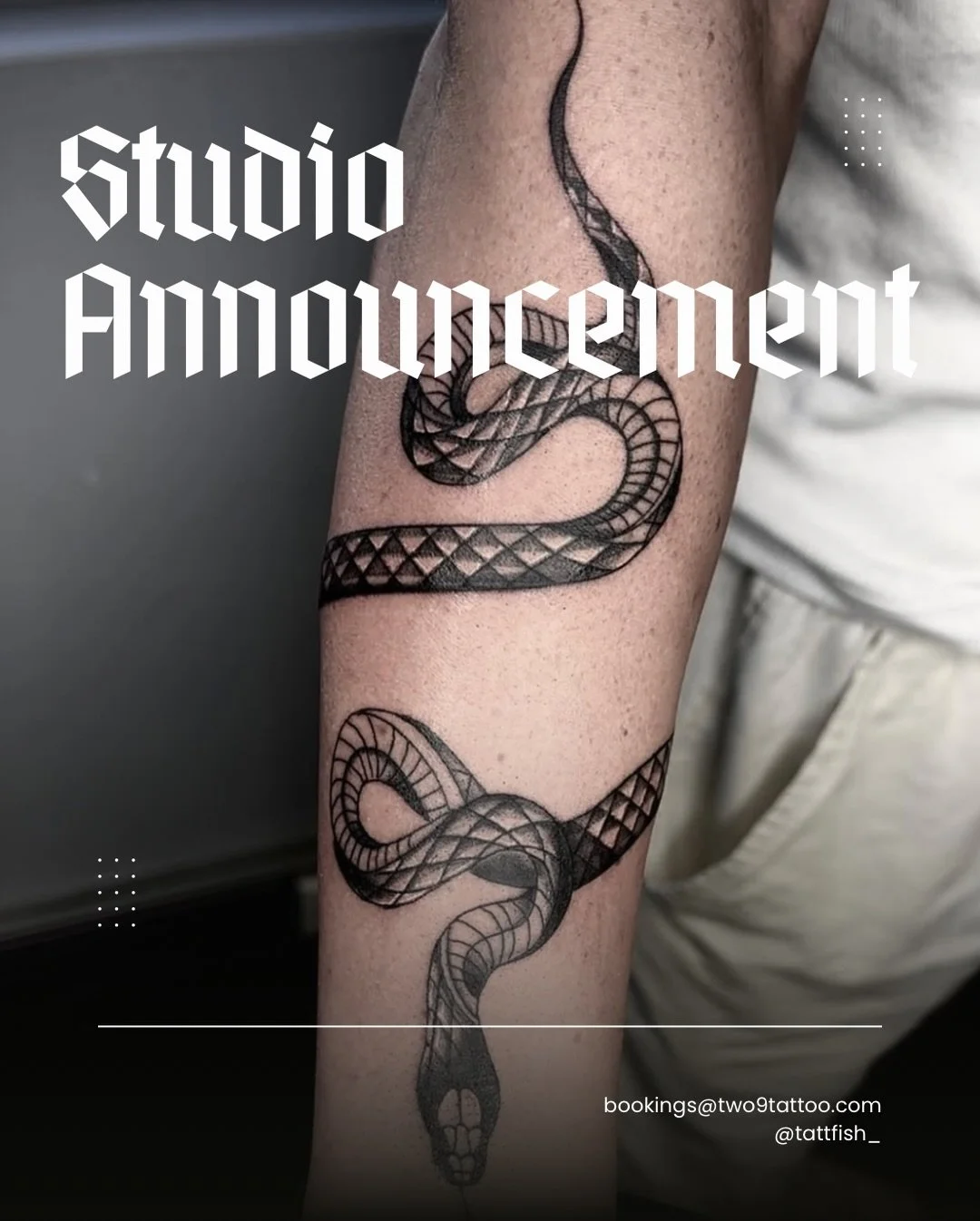 We are excited to welcome Brookelyn @tattfish_ to the team. We will be prioritising weekend bookings with Brookelyn however feel free to DM us for all booking inquiries, quotes &amp; consults 🫶🏽🩷