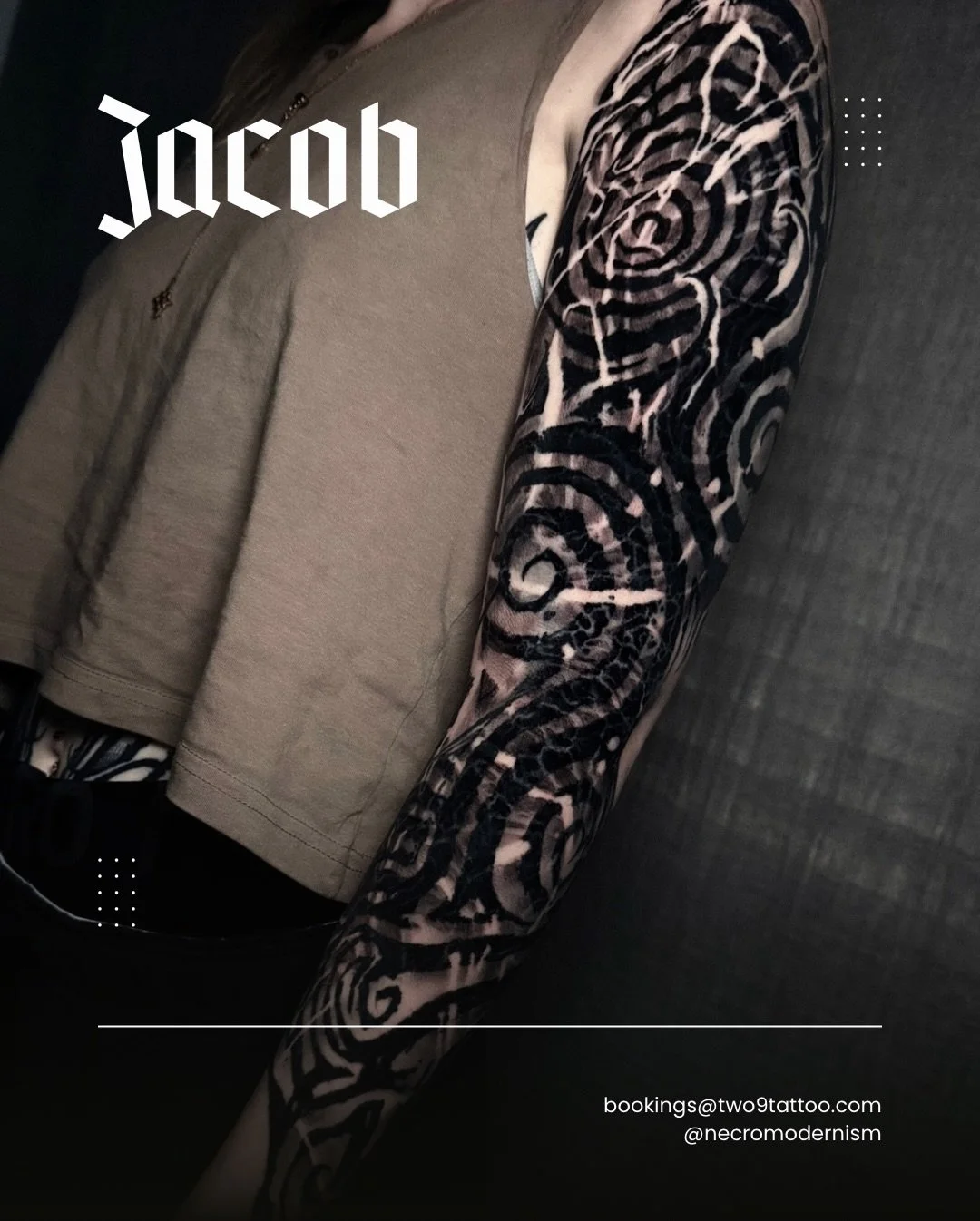 Blackwork sleeve progress by @necromodernism! Playing with textures and layers to achieve a unique look!