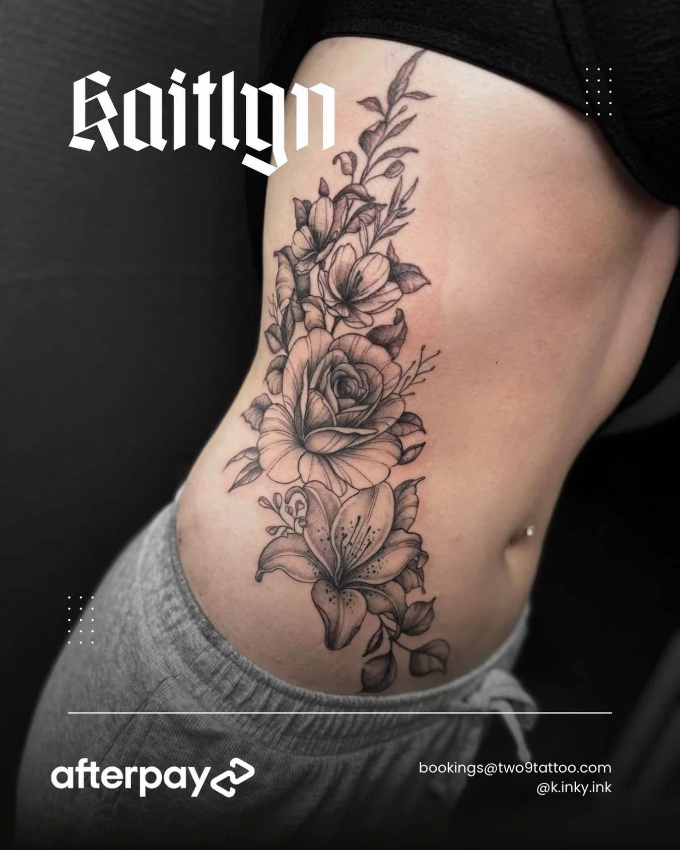 Some florals by Kaitlyn🌷

Done by @k.inky.ink 🌺

Afterpay Available 💜