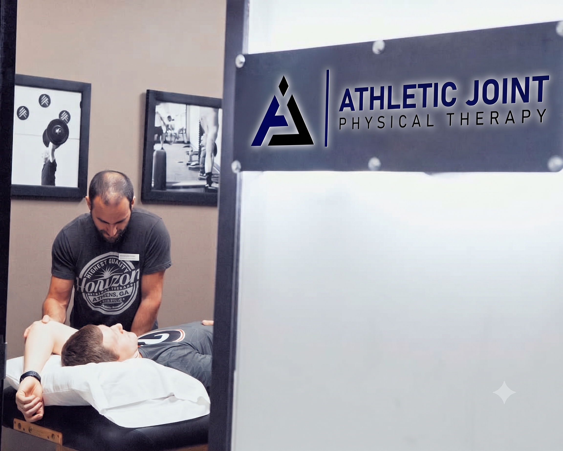 Dr. Hooman Nourparvar, PT, DPT providing manual therapy for an injured client at Athletic Joint Physical Therapy