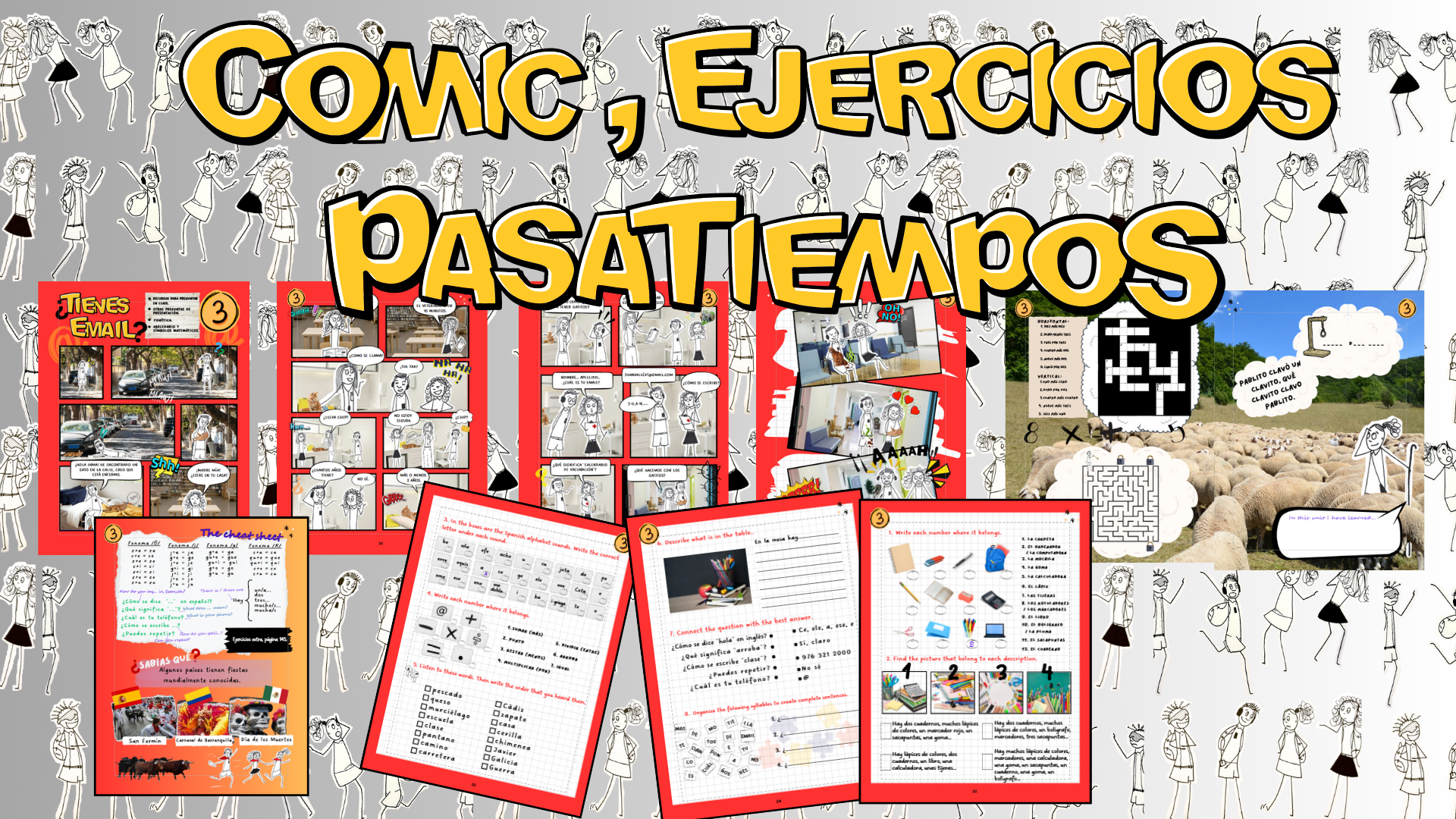 comics, exercises and games to learn Spanish