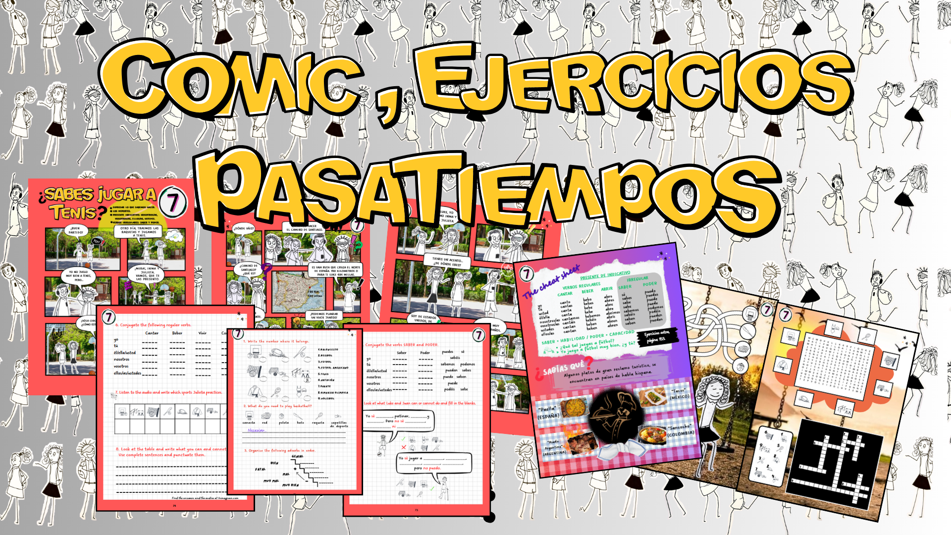 Learn Spanish with comics, fun exersices and games