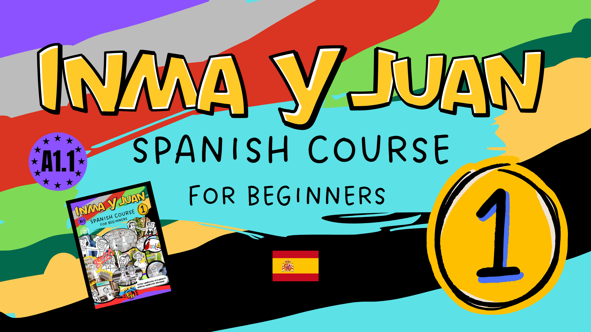 Learn Spanish naturally with Inma y Juan 1, a story-based Spanish book for beginners. Build comprehension, vocabulary, grammar, and real-life Spanish through engaging stories and activities.