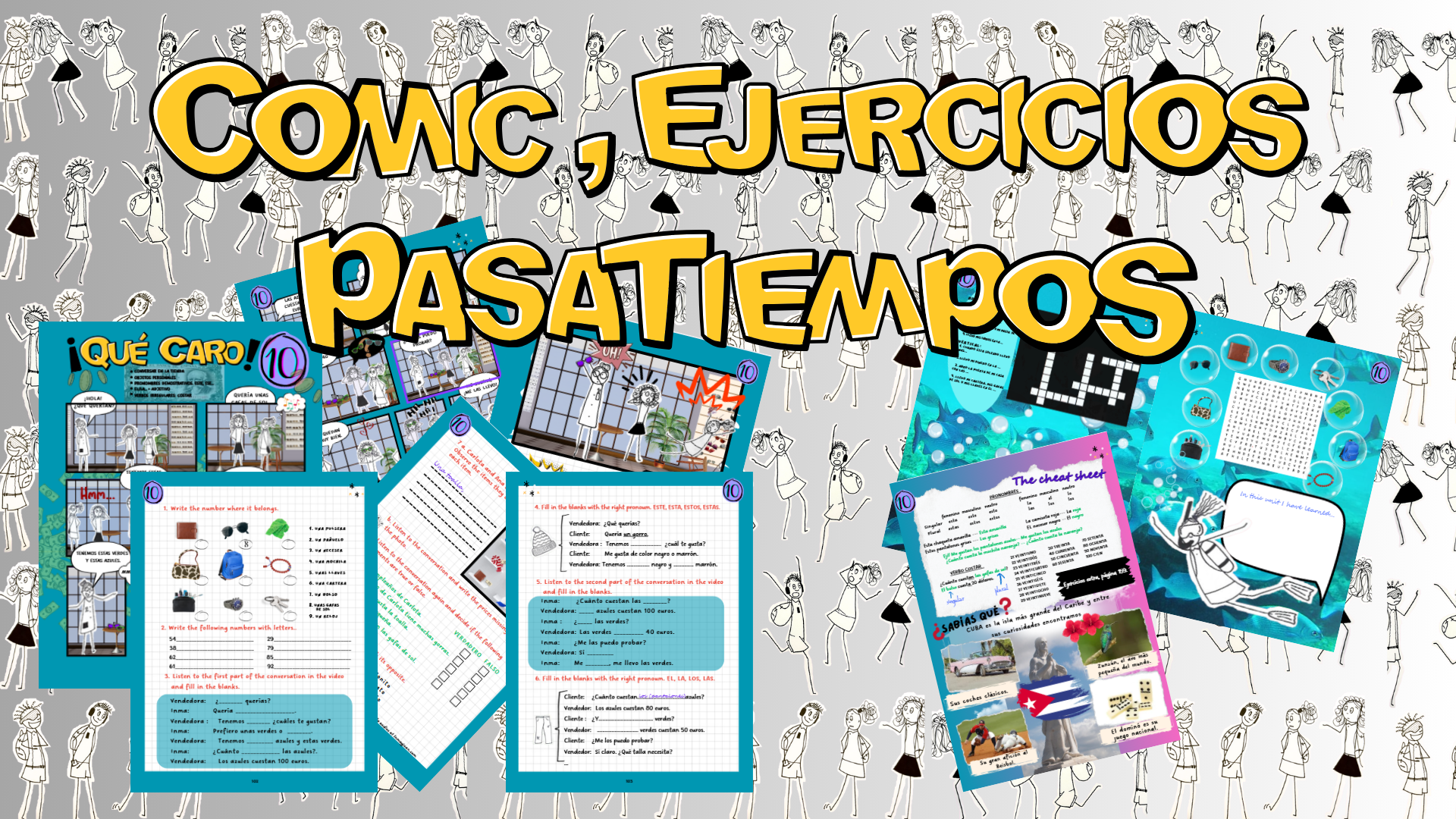 buying something in the store in Spanish, ejercises and games