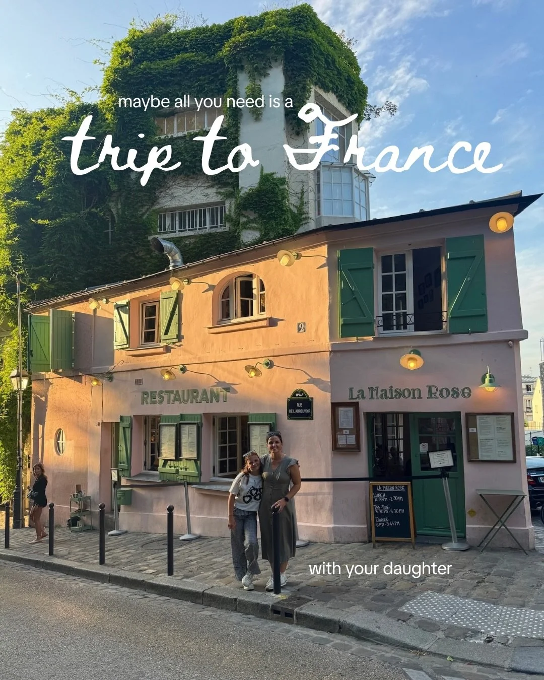 A trip to France with your daughter may result in an excess of pain au chocolats and inside jokes.❣️

Rally your mom friends and their daughters for a week in France. We have one week open for a Private, small group tour catered to your interests. Me