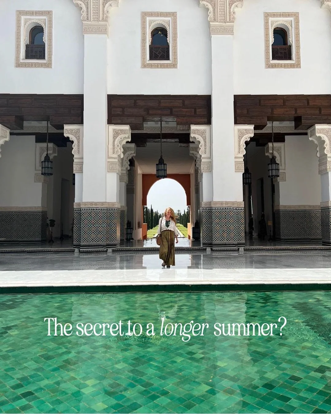 We found the secret to a longer summer and it involves a riad, a pottery workshop, and a designer you&rsquo;ve never heard of but are about to love.

Stay warm in a very cool place. 

Marrakech 🇲🇦&nbsp;5&ndash;10 September

we plan so you can play
