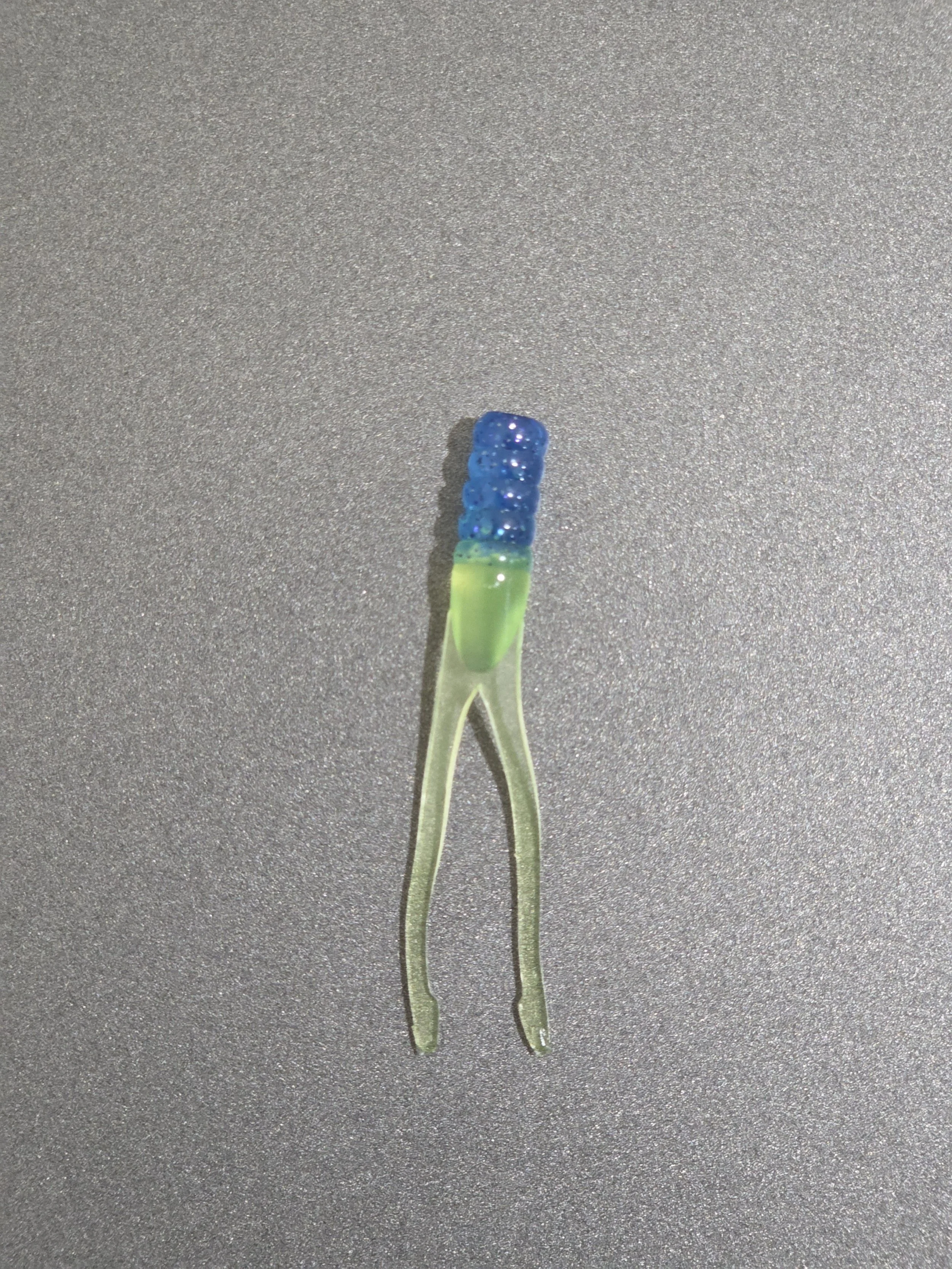 Blue w/ Black Flake & Chartreuse - Split Tail