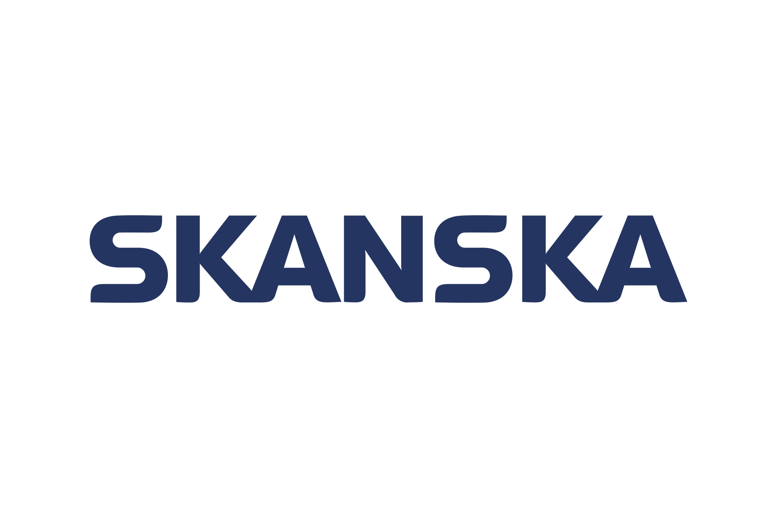 The Skanska logo in dark blue text on a black background.