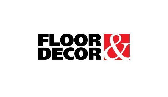 Floor & Decor logo with black text and a red background ampersand on a white background.