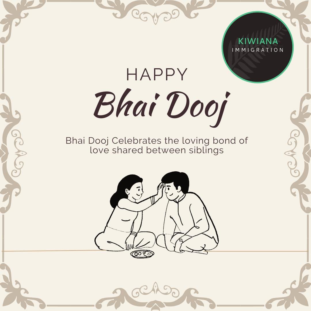 Celebrating the sweet sibling bond of love , care and togetherness.
#happybhaidooj #greetings #kiwianaimmgration