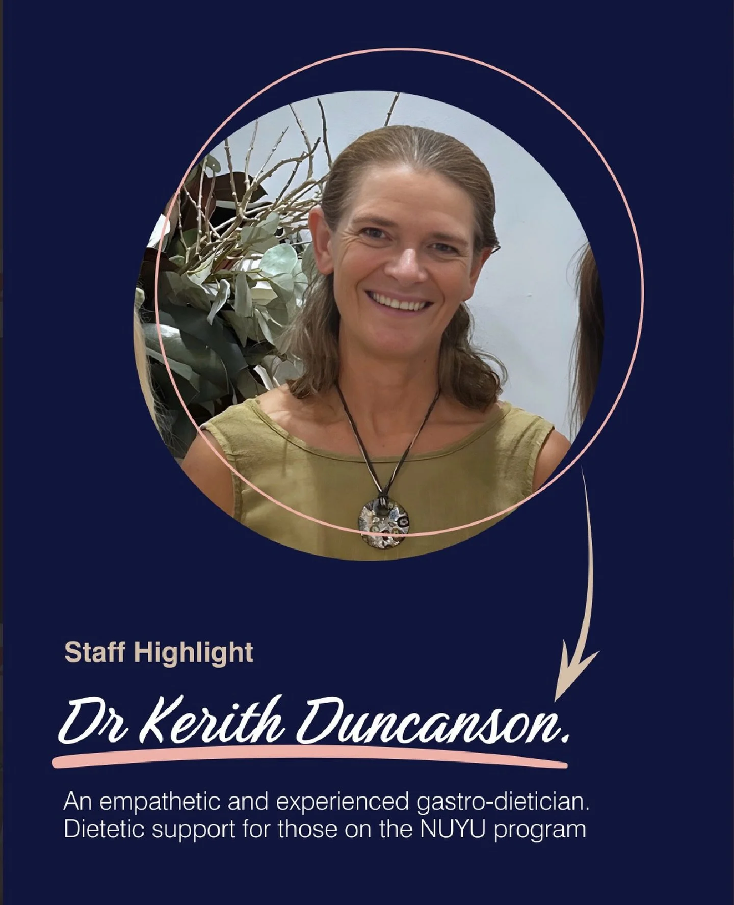 ✨ Meet Dr Kerith Duncanson

The most recent addition to the NUYU team, Dr Kerith brings more than 30 years of experience in dietetics, offering calm, thoughtful, evidence-based care grounded in genuine understanding.

At NUYU, she works closely with 