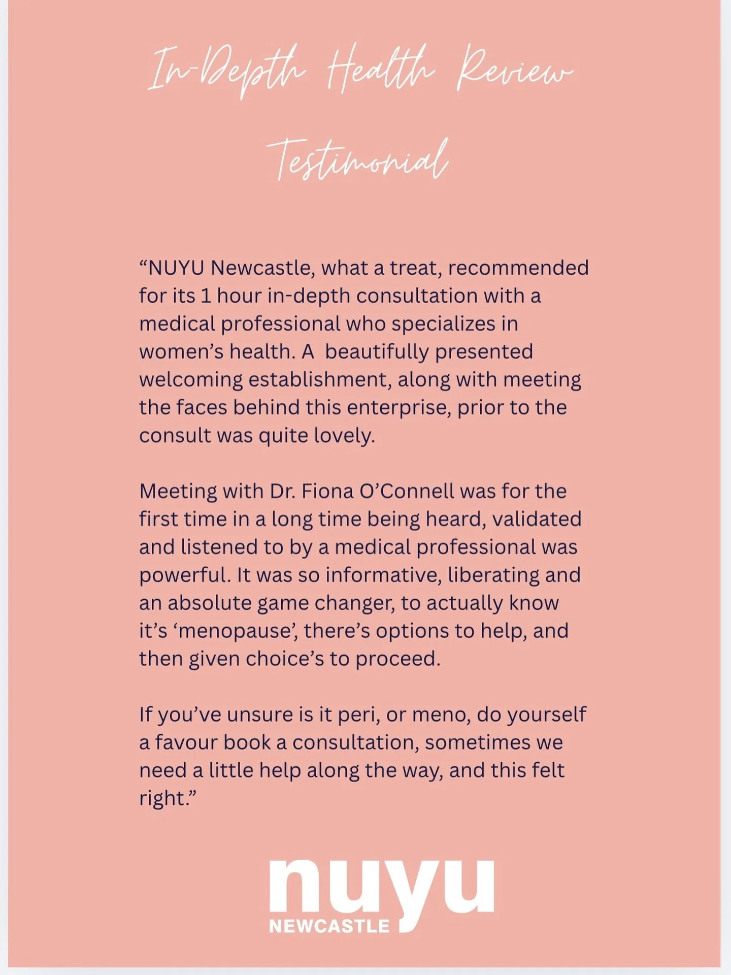 Being heard shouldn&rsquo;t feel rare 🤍

We love receiving feedback like this - because it reminds us just how important it is to feel listened to, validated and supported.

One of the things we hear most often after an appointment with Dr Fiona O&r
