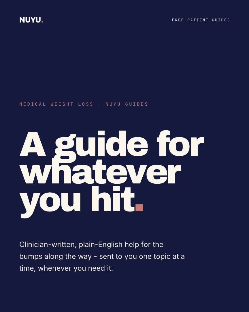Whatever bump you&rsquo;ve hit, we have a guide for it 🤍

Feeling nauseous? Experiencing a plateau? Travelling soon? Fatigue? Hair loss? Reflux? 

With more than 20 free patient guides available, you&rsquo;ll find clear, practical support for many o