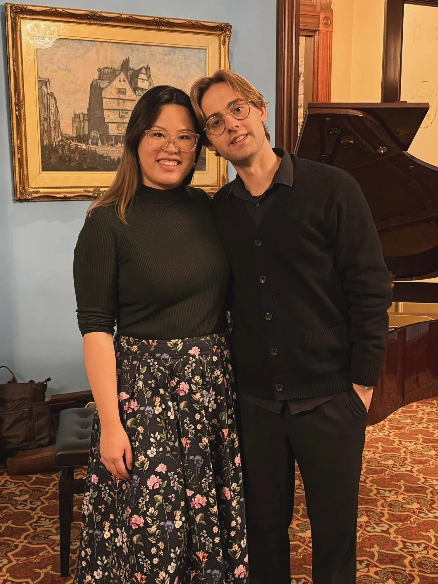 A lovely afternoon of duo and solo piano music with the not too shabby @calebsalizzo 🎶🥰