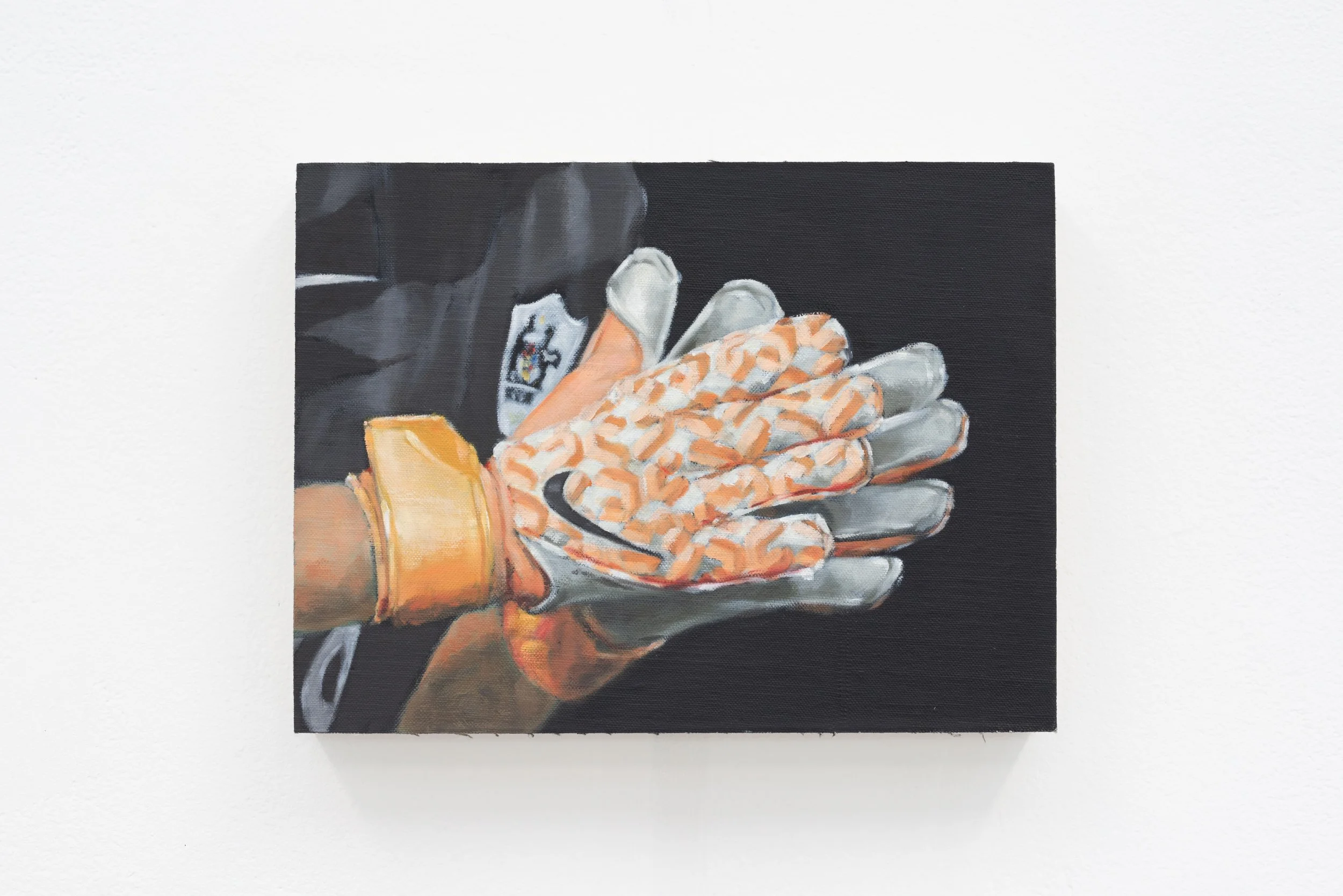 'Untitled (night game)'. 2024, oil on linen on wood panel, 23 x 30.5 x 4 cm. Photo: Dan McCabe.