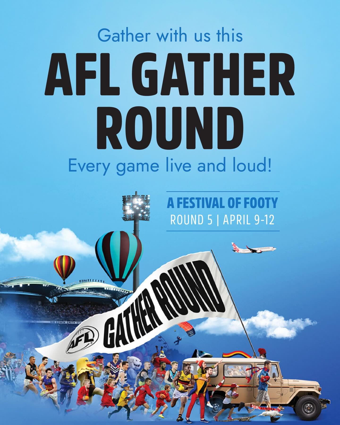 Every AFL Gather Round game. Live. Loud. Right here. 🏉

April 9&ndash;12 &mdash; $69pp gets you a main meal + bottomless drinks from first bounce to final siren.

No bookings. Just turn up. 🍺

#GatherRound #RichmondRepublic #SirenToSiren #PubFooty 