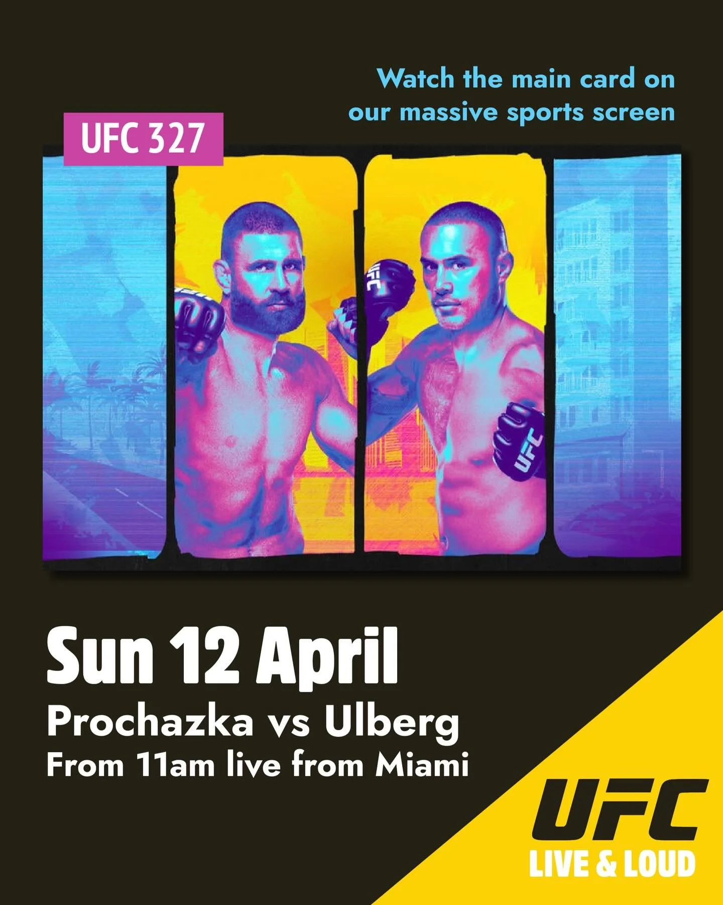 UFC 327 is coming to Richmond Republic &mdash; LIVE &amp; LOUD on our massive sports screen! 👊

⚔️ Prochazka vs Ulberg
📅 Sunday 12 April
⏰ From 11am
📍 Live from Miami

Come feel every punch, every takedown, every knockout with us. There&rsquo;s no