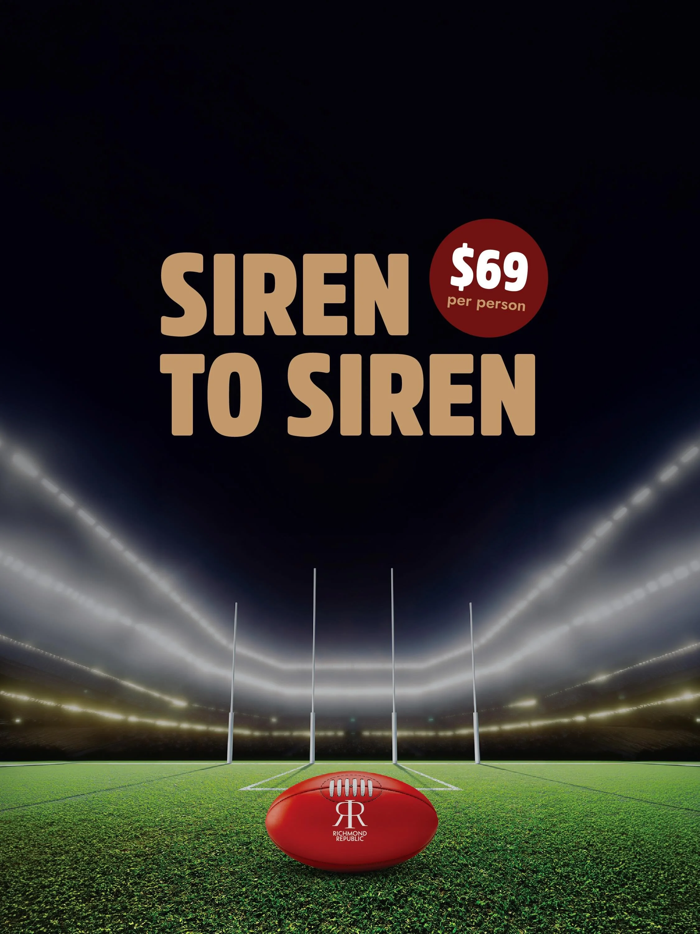 FOOTY THURSDAY 

Saints v Hawks &bull; 7:30pm &bull; Big screens, full volume.

Siren to Siren &mdash; $69pp main + bottomless drinks
Double Happy Hour 4&ndash;7pm &amp; 11pm&ndash;1am

See you at the Republic.