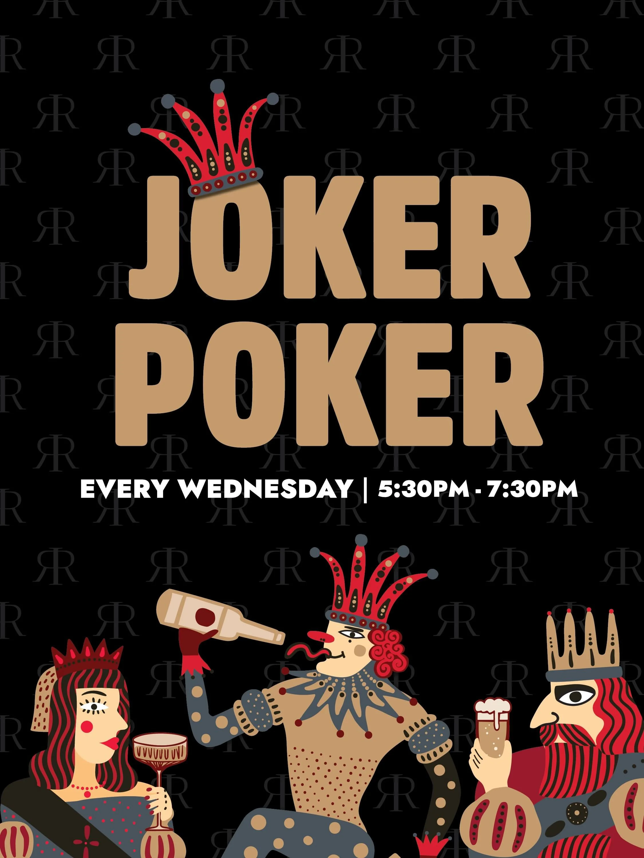 Joker Poker + Burger Night

Will you be the one to claim the crown? 👑 JOKER POKER, every Wednesday 5:30&ndash;7:30pm. 

Buy any food or drink to score your entry - the jackpot starts at $100 and grows each week until someone finds the Joker.

And wh