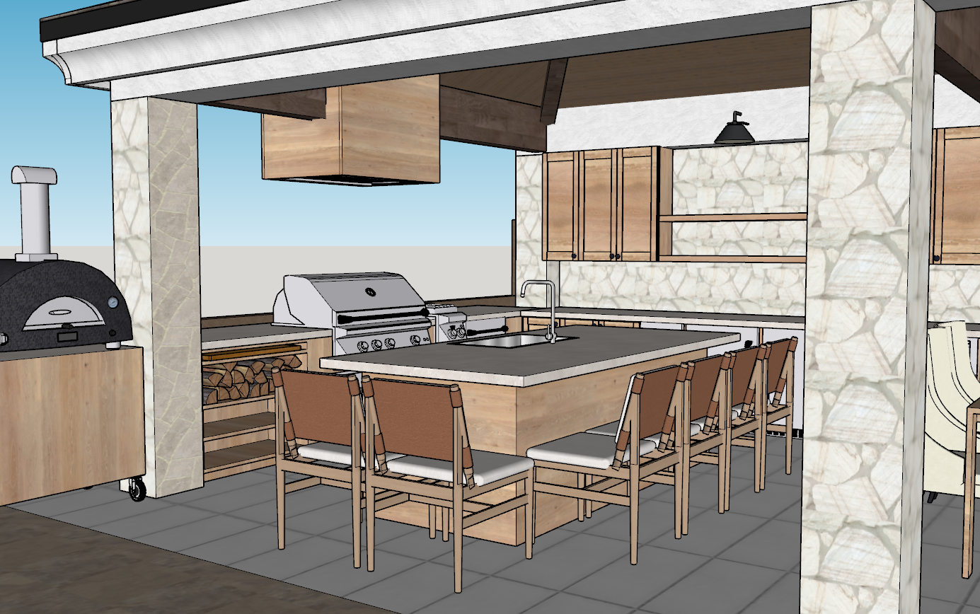 Poolside Patio 3D Modeling - Fullerton, CA