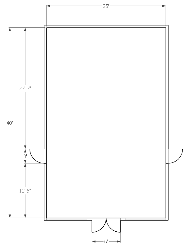 Initial Empty Floor Plan & Dimensions